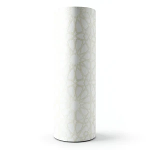 Patterned Wallpaper 15.6m x 100cm White and Beige