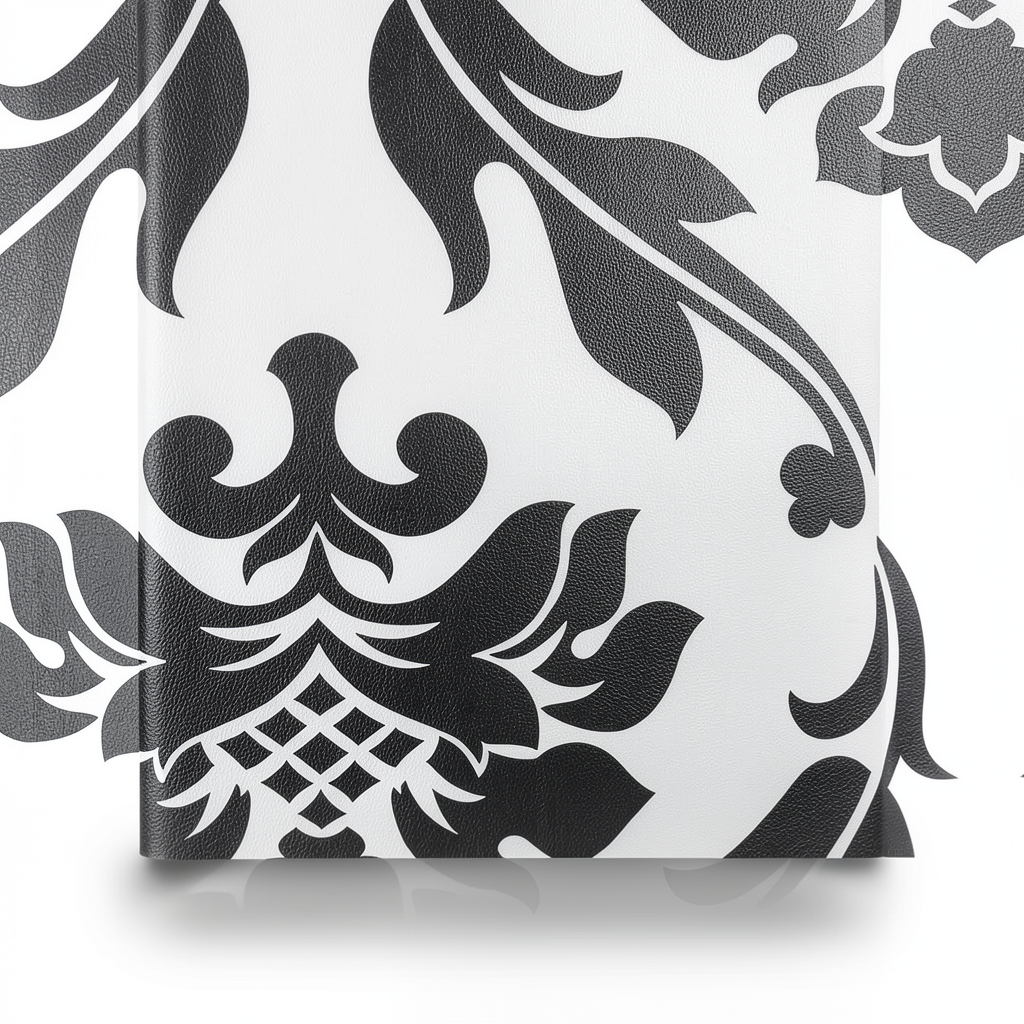 Vinyl Wallpaper Patterned Design 10 m x 53 cm Black with White