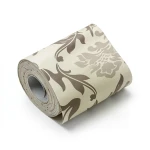 Vinyl Wallpaper Patterned Design 10 m × 53 cm Light and Dark Brown with Beige