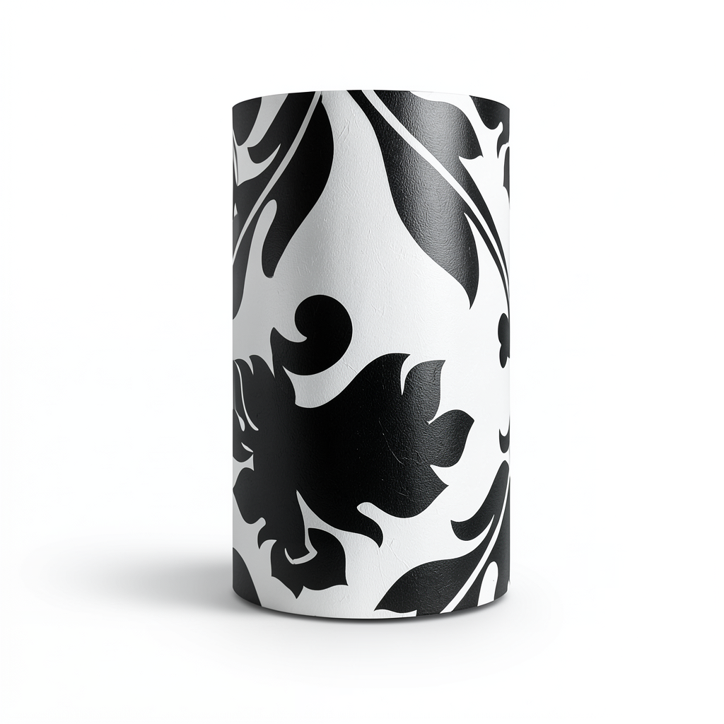 Vinyl Wallpaper Patterned Design 10 m x 53 cm Black with White