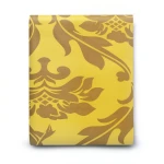 Vinyl Wallpaper Patterned Design 10 m × 53 cm Yellow with Brown