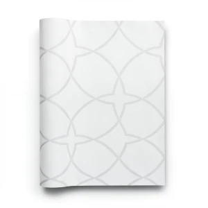 Patterned Wallpaper Size 15.6m×100cm White and Gray