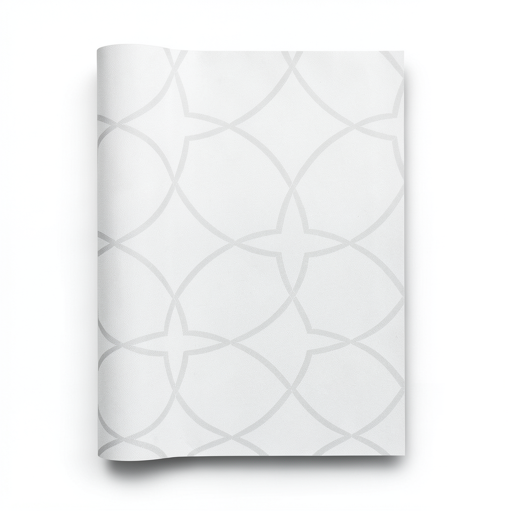 Patterned Wallpaper Size 15.6m×100cm White and Gray