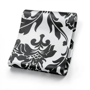Vinyl Wallpaper Patterned Design 10 m x 53 cm Black with White