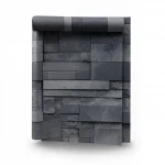 Modern Wallpaper, Size 10m×53cm, Black with Gray color 