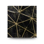 Patterned Wallpaper 15.6m×100cm Black with Gold