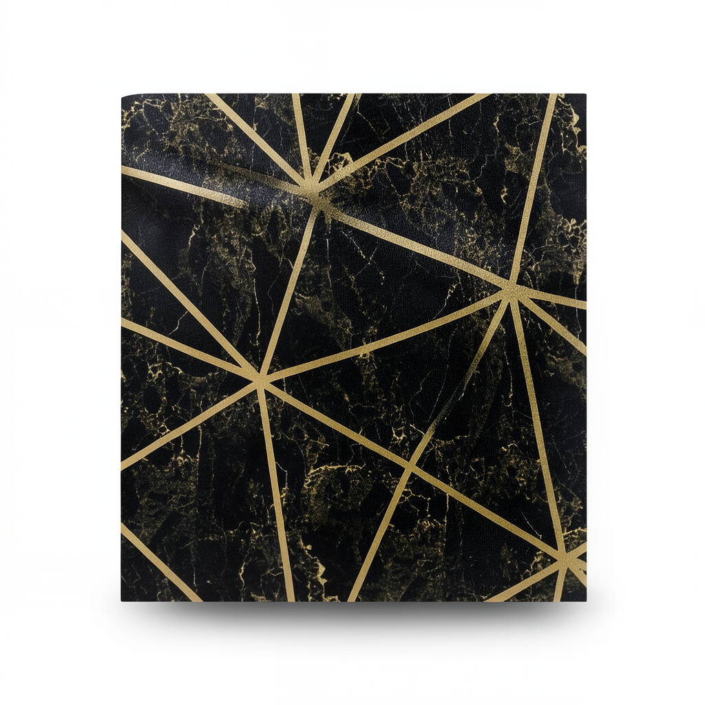 Patterned Wallpaper 15.6m×100cm Black with Gold