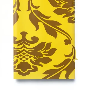 Vinyl Wallpaper Patterned Design 10 m × 53 cm Yellow with Brown