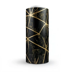 Patterned Wallpaper 15.6m×100cm Black with Gold