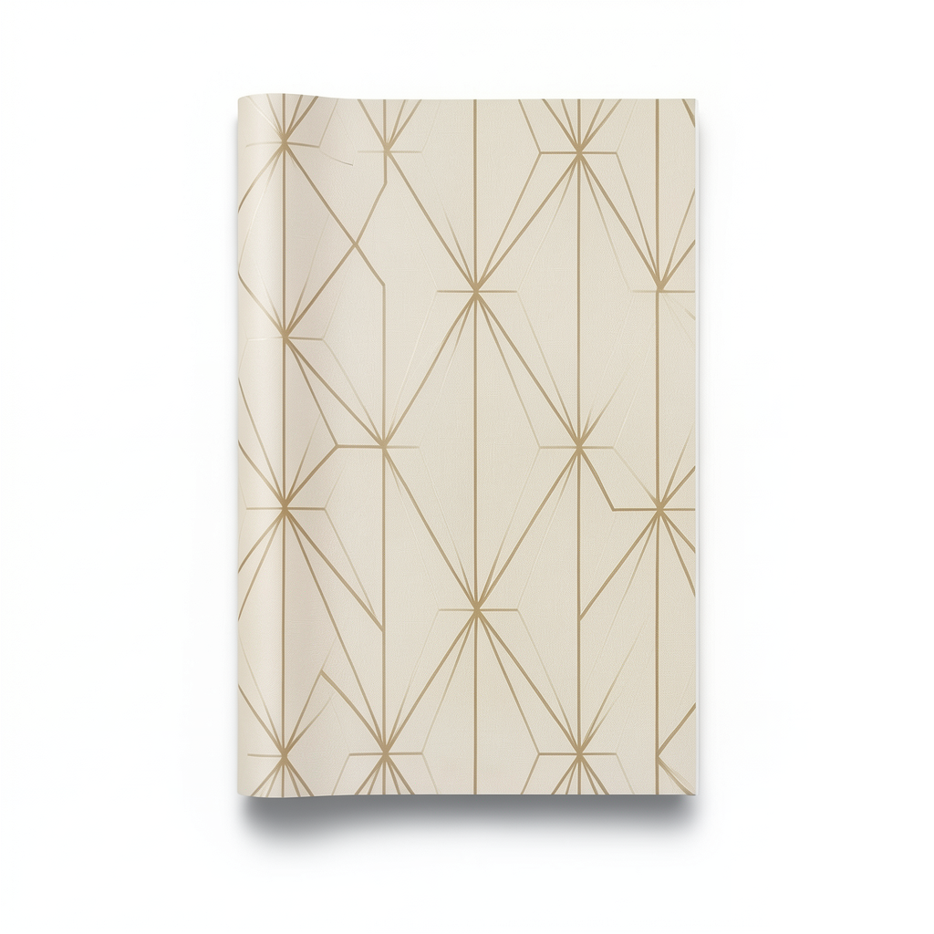 Patterned Wallpaper 15.6m x 100cm Beige and Brown