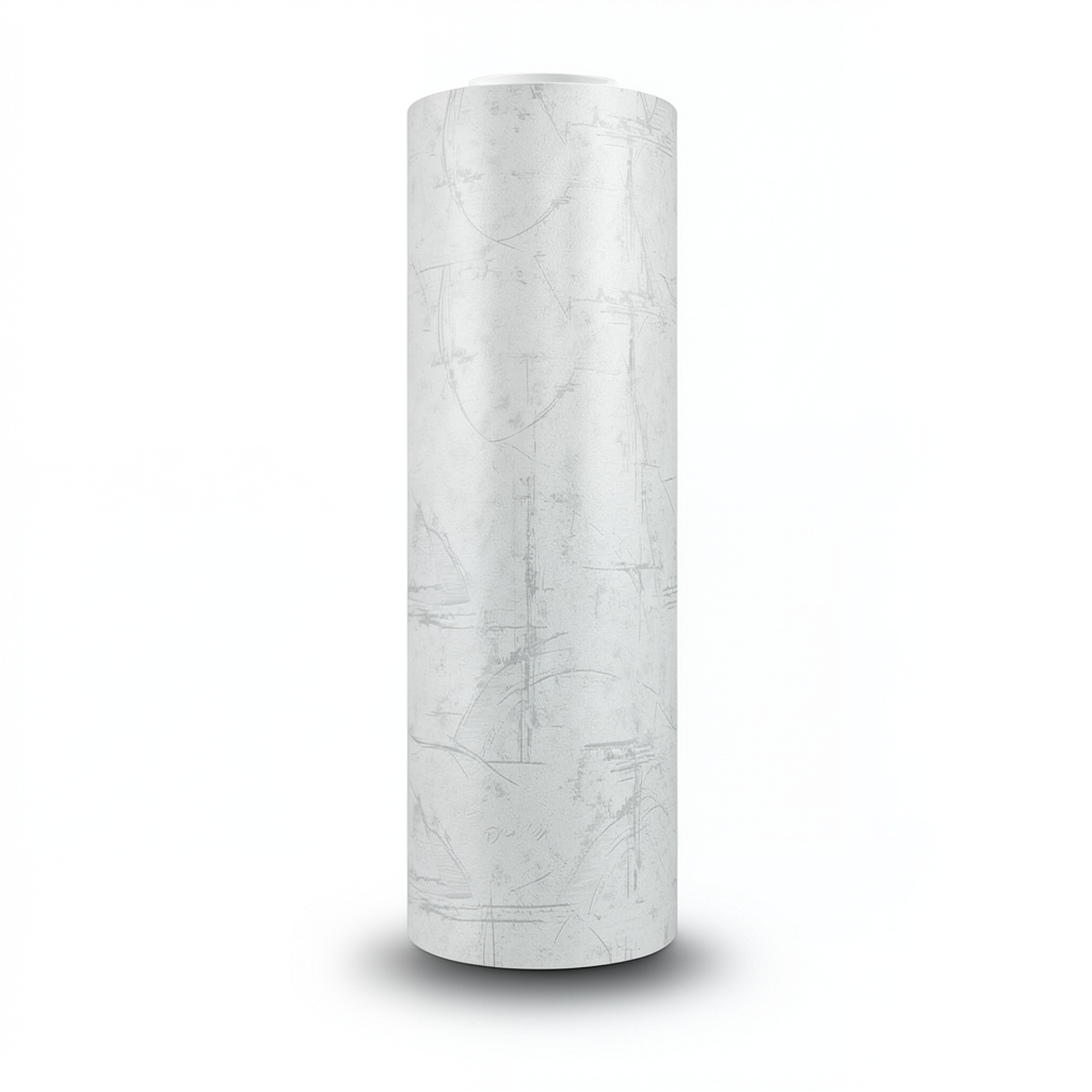 Patterned Wallpaper 15.6m Length, 100cm Width, Light Gray