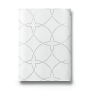 Patterned Wallpaper Size 15.6m×100cm White and Gray