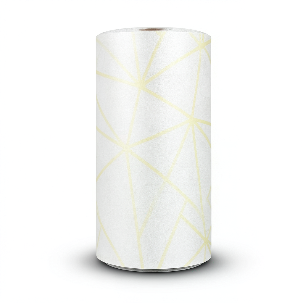 Patterned Wallpaper 15.6m×100cm Yellow and White