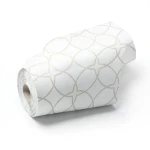 Patterned Wallpaper 15.6m Length, 100cm Width, White and Beige