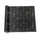 Patterned Wallpaper 15.6m×100cm Black with Beige Patterns