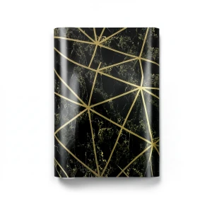 Patterned Wallpaper 15.6m×100cm Black with Gold