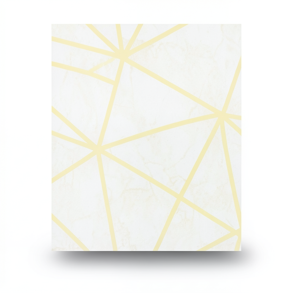Patterned Wallpaper 15.6m×100cm Yellow and White