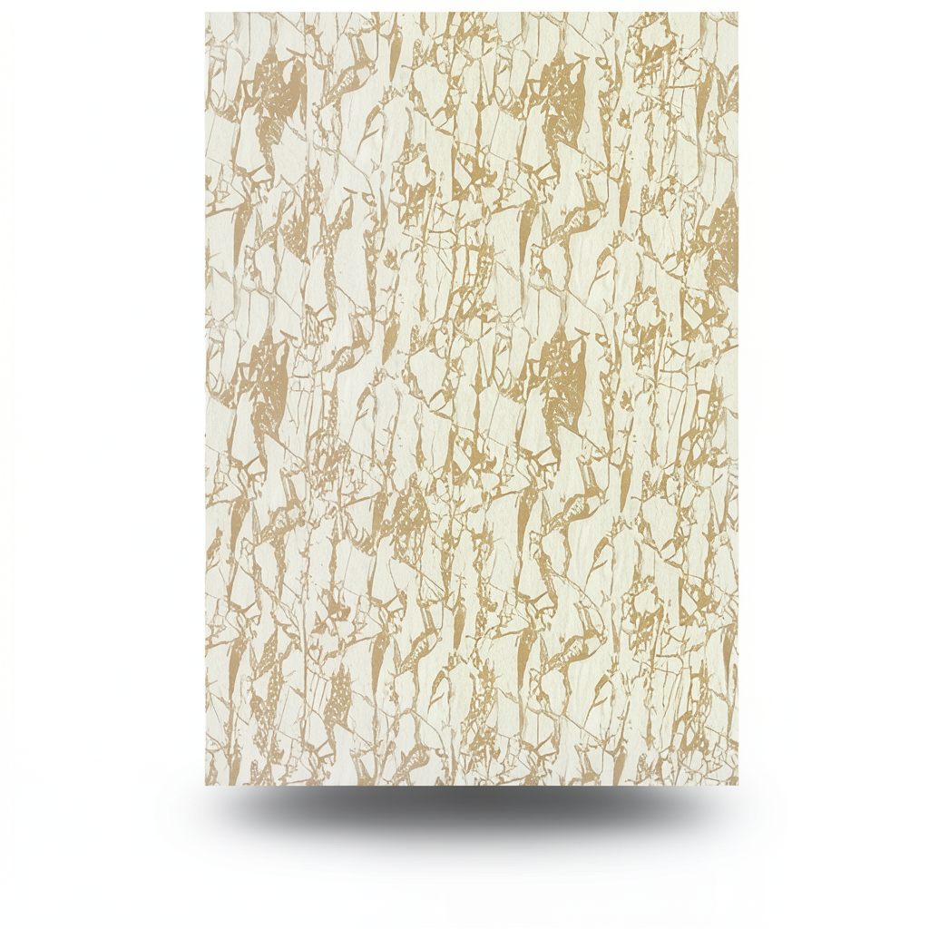 Patterned Wall Decoration 15.6m x 100cm Beige with Brown Veins
