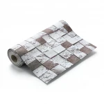 Modern Wall Covering, Length 15.6 meters, Width 100 cm, white with brown Color 