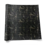Patterned Wallpaper 15.6m×100cm Black with Beige Patterns