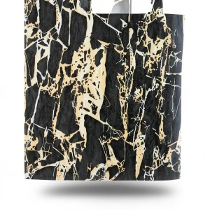 Patterned Wallpaper 15.6m×100cm Black with Golden Veins