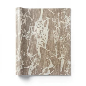 Patterned Wallpaper 15.6m×100cm Brown with Beige Veins