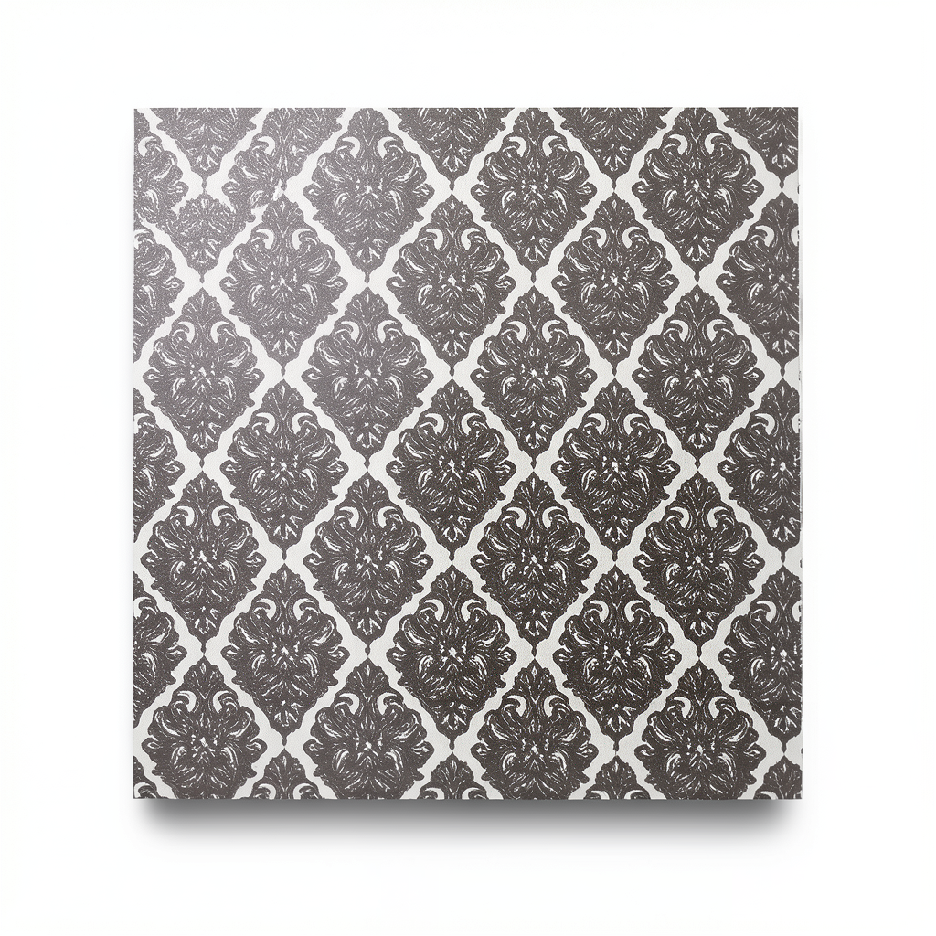 Patterned Wallpaper 15.6m x 100cm Dark Beige with Off-White Pattern