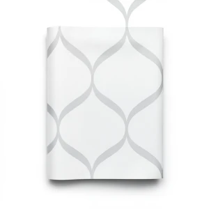 Vinyl Wallpaper Patterned Design 15.6 m x 100 cm White Gray