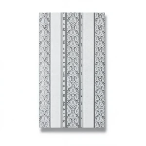 Patterned Wallpaper 15.6m×100cm Light Gray with Dark Gray Pattern