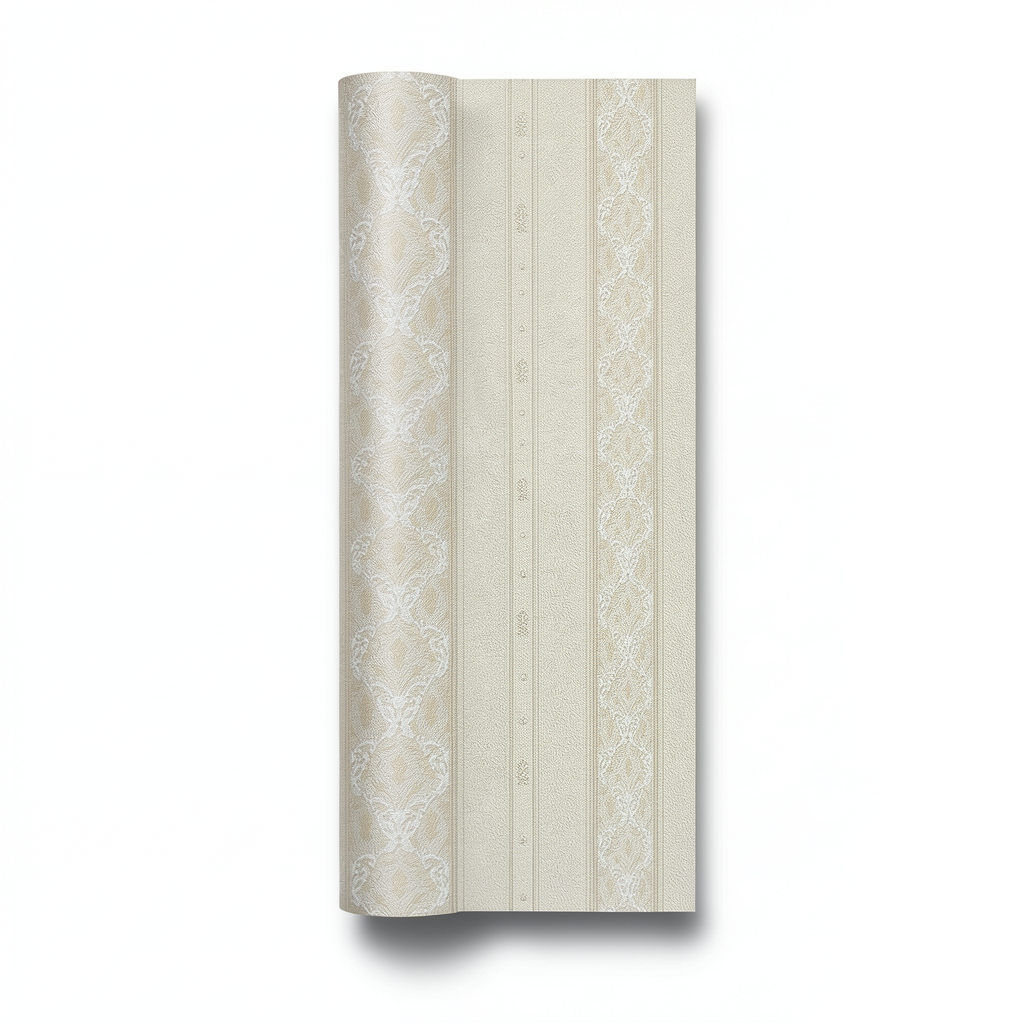 Patterned Wallpaper 15.6m Length, 100cm Width, Beige Color