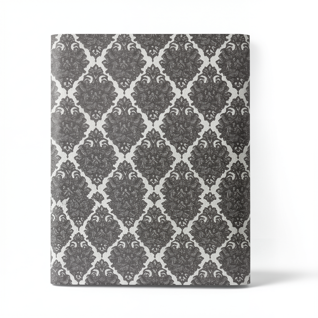 Patterned Wallpaper 15.6m x 100cm Dark Beige with Off-White Pattern