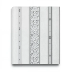 Patterned Wallpaper 15.6m×100cm Light Gray with Dark Gray Pattern