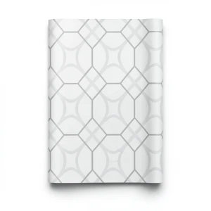Vinyl Wallpaper Patterned Design 15.6m × 100 cm White with Gray