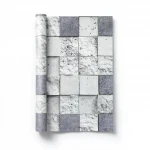 Modern Wall Covering, Length 15.6 meters, Width 100 cm, Light With Dark Gray Color 