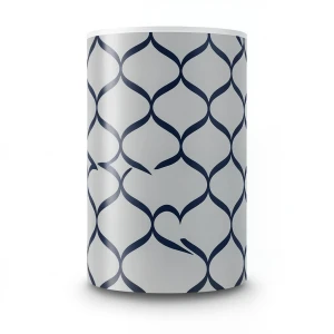 Vinyl Wallpaper Patterned Design 15.6m × 100 cm Gray Navy Blue
