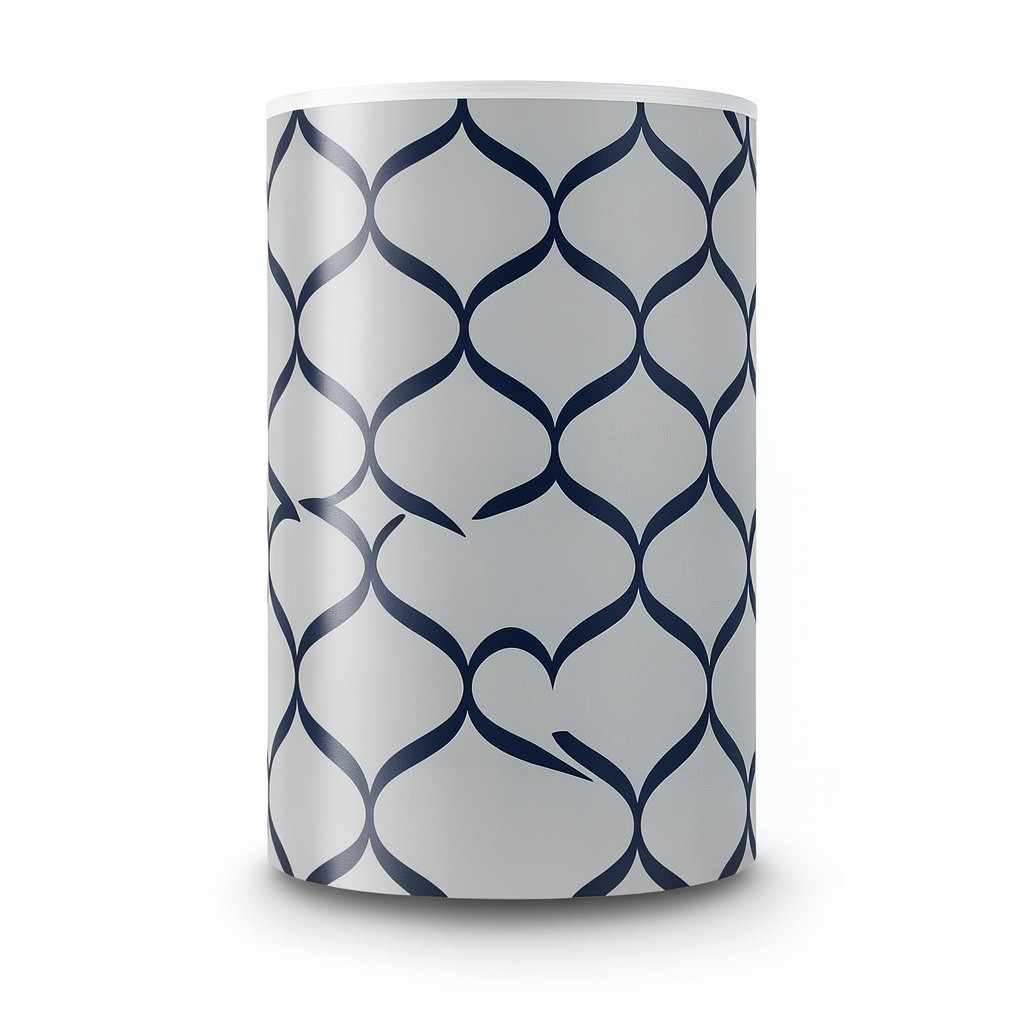 Vinyl Wallpaper Patterned Design 15.6m × 100 cm Gray Navy Blue
