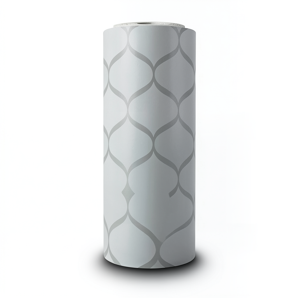 Vinyl Wallpaper Patterned Design 15.6m x 100 cm Gray