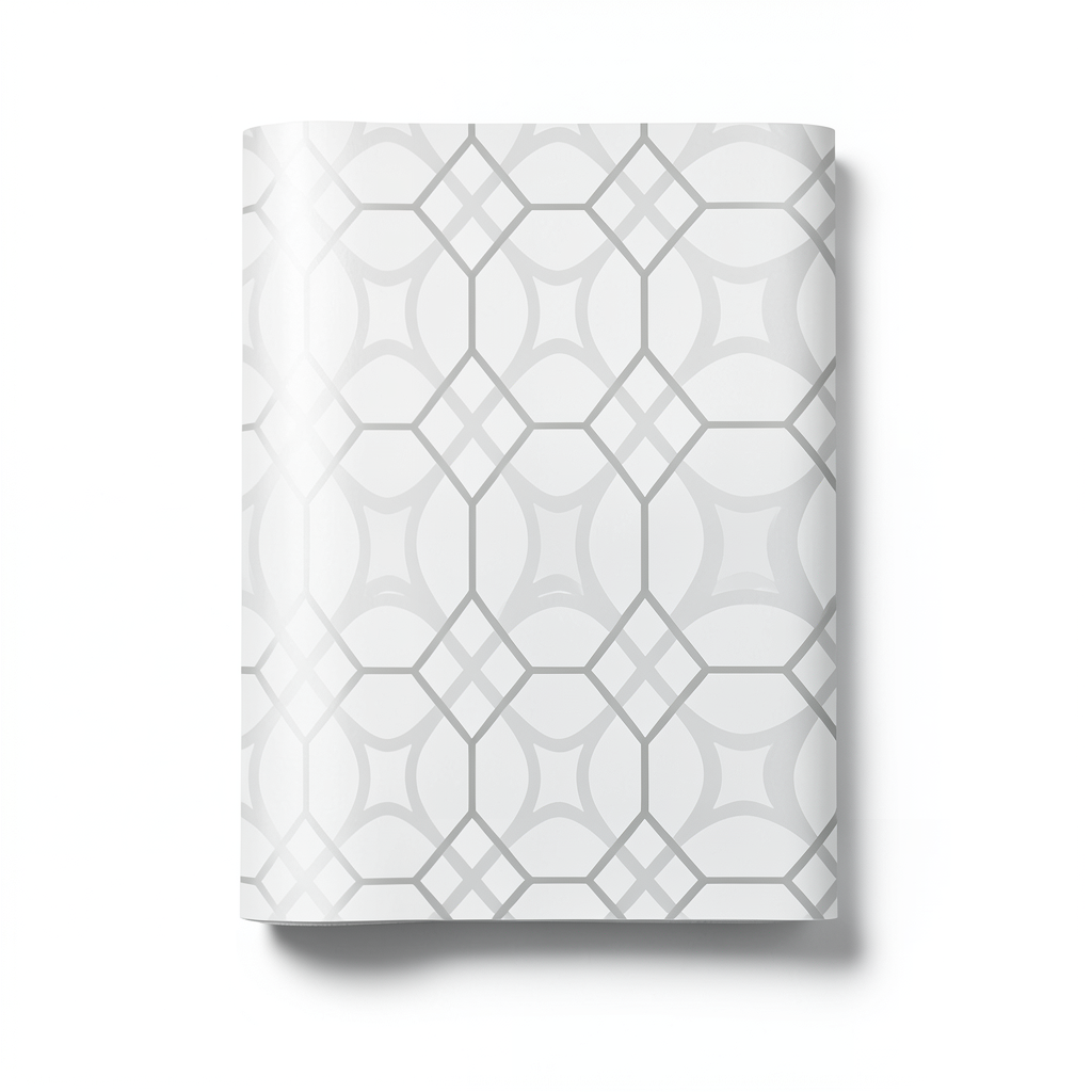 Vinyl Wallpaper Patterned Design 15.6m × 100 cm White with Gray