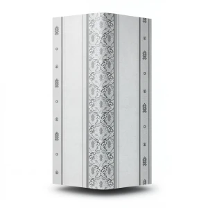 Patterned Wallpaper 15.6m×100cm Light Gray with Dark Gray Pattern