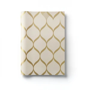 Vinyl Wallpaper Patterned Design 15.6 m x 100 cm Beige with Gold