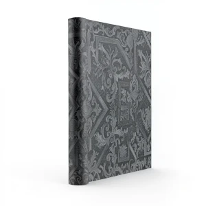 Vinyl Wallpaper Patterned Design 15.6m × 100cm Dark Gray with Light Gray