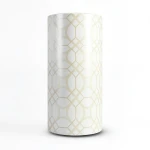 Vinyl Wallpaper Patterned Design 15.6m × 100 cm Beige with White