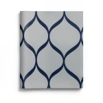 Vinyl Wallpaper Patterned Design 15.6m × 100 cm Gray Navy Blue