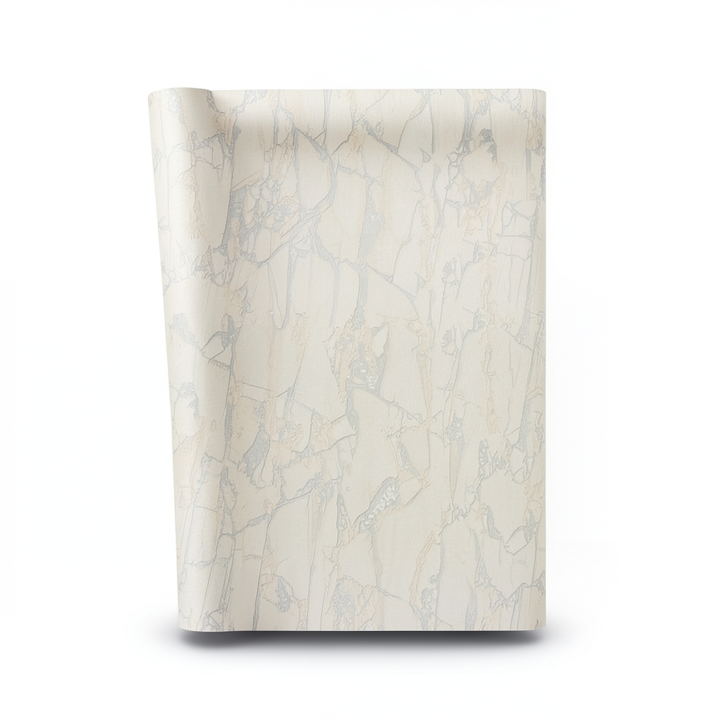 Beige Wallpaper with Gray Pattern, 15.6m × 100 cm Roll