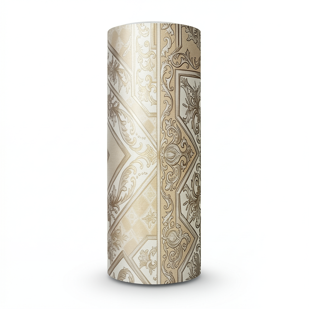 Vinyl Wallpaper Patterned Design 15.6m × 100cm Beige Gold Brown
