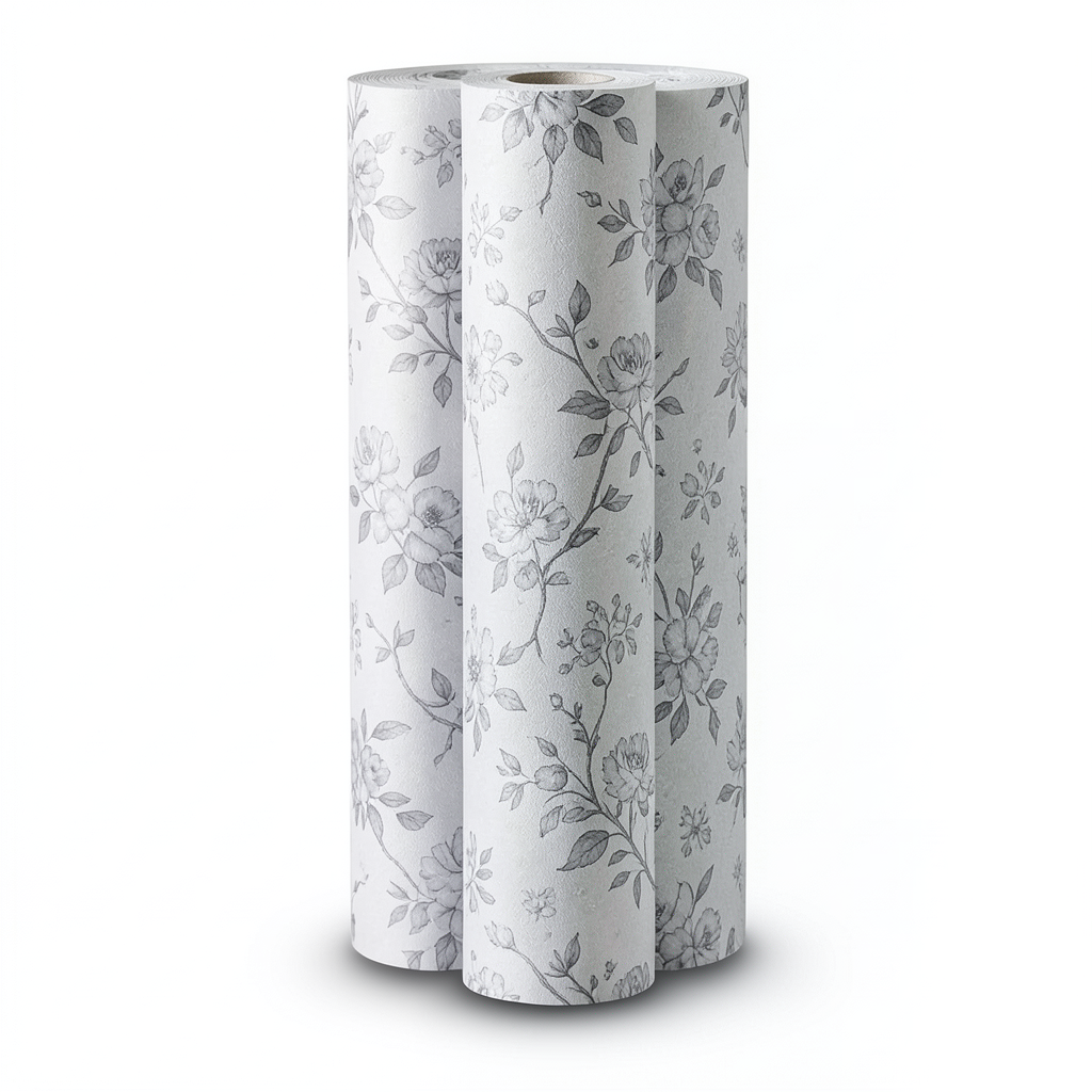 Floral Wallpaper 15.6m x 106cm Gray Color