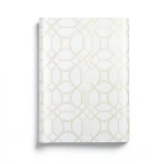Vinyl Wallpaper Patterned Design 15.6m × 100 cm Beige with White
