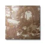 Italian Wall Covering Brown Color, Length 10m, Width 1.06m, Model Z44936