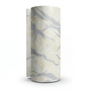 Wall Covering with Wave Design 15.6m x 100 cm, Beige Gray