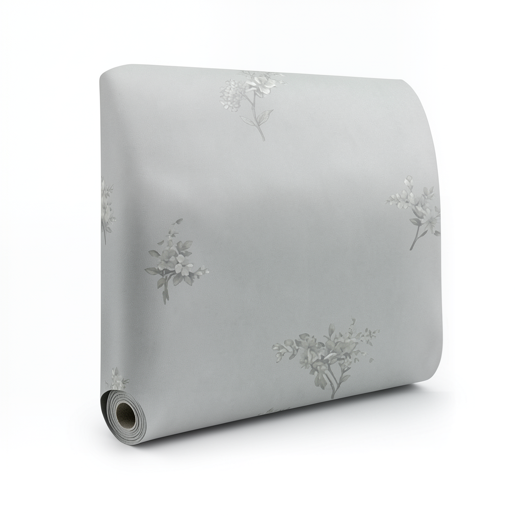 Floral Wallpaper Vinyl Wrap 15.6m x 106cm Gray